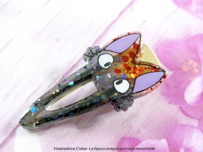 Barrettes kawaii stdio Ghibli noir et rouge