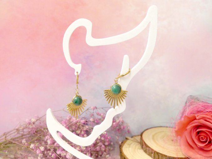Boucles d'oreilles SOLAIRE en acier inoxydable doré 18k et 