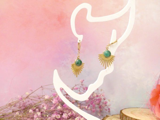 Boucles d'oreilles SOLAIRE en acier inoxydable doré 18k et 