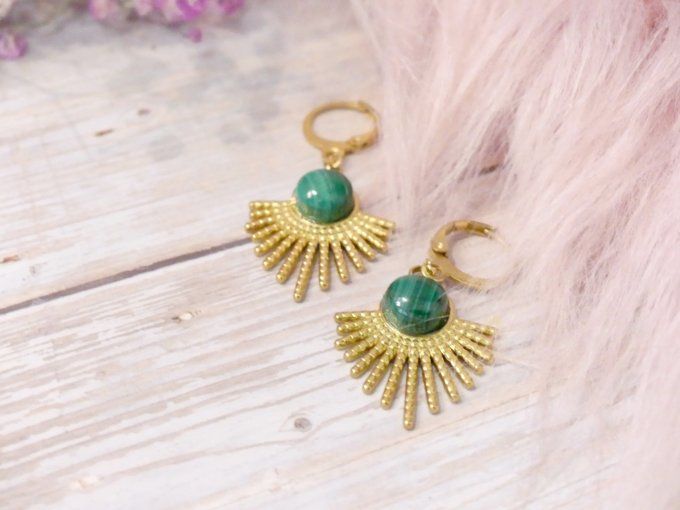Boucles d'oreilles SOLAIRE en acier inoxydable doré 18k et 