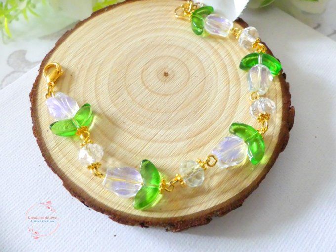 Bracelets floral en perles de verre tchèque