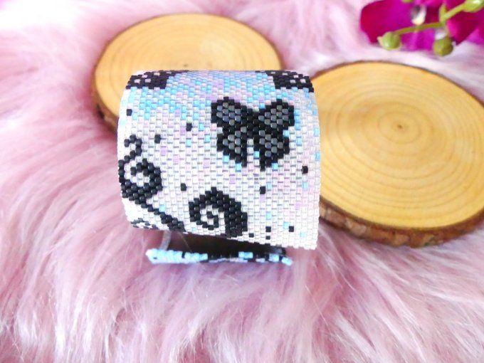 Bracelet jonc tissé perles miyuki "Love Paris"