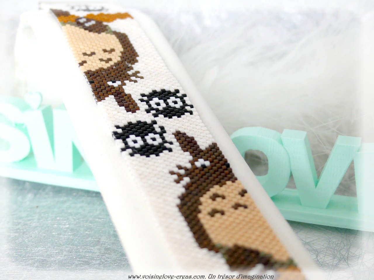 Bracelet tissé perles miyuki  kawaii Totoro entièrement réalisé par mes soins dans mon atelier avec 