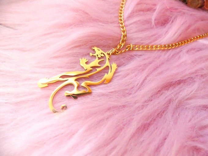 Collier Panthère en acier doré 18k mixte