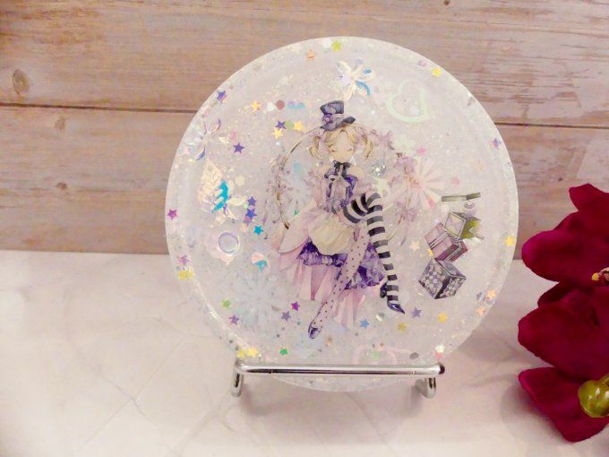 Dessous de verre rond trapéziste vintage et kawaii