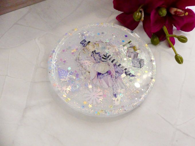 Dessous de verre rond trapéziste vintage et kawaii