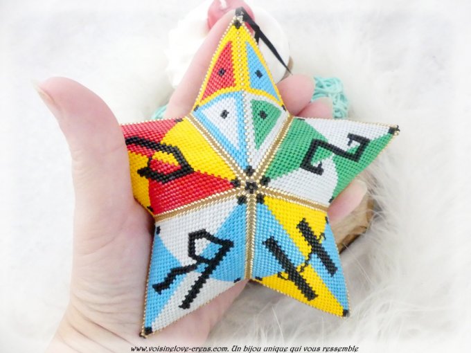 Etoile 3D tissée perles Harry Potter