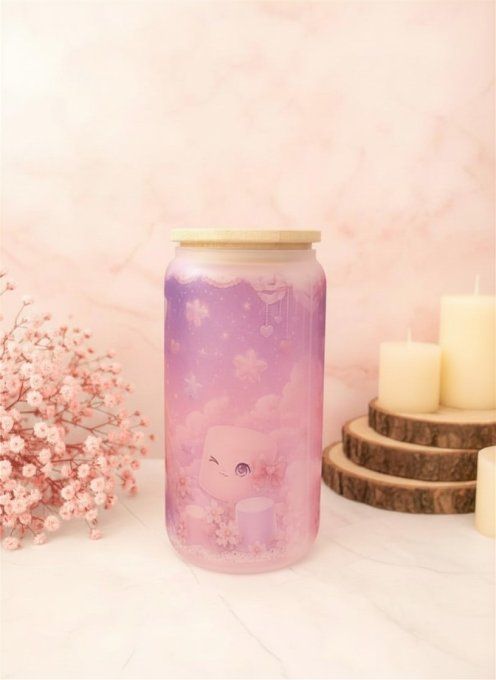 verre canette givré mascotte guimauve