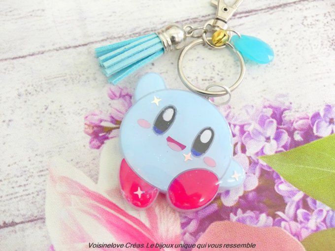 Porte clef kawaii Kirby smile résine époxy