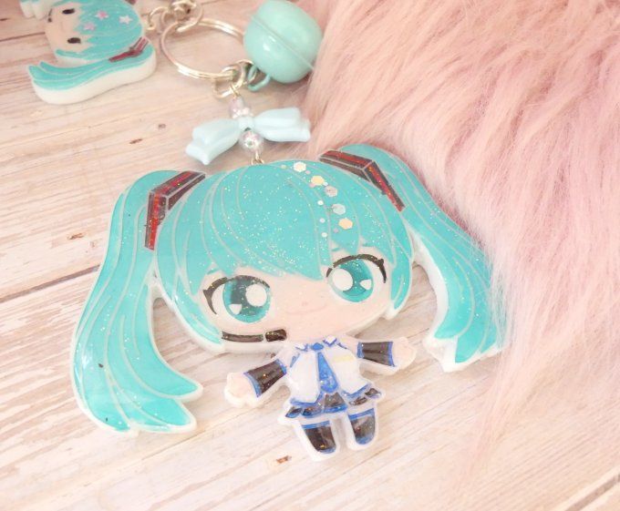 Porte clef résine époxy Hatsune Miku
