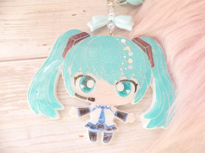Porte clef résine époxy Hatsune Miku