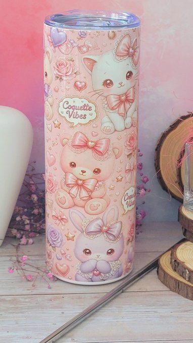 Tumbler en inox avec ses peluches kawaii